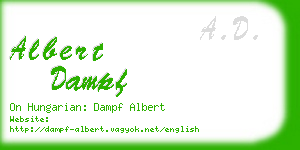 albert dampf business card